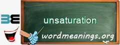 WordMeaning blackboard for unsaturation